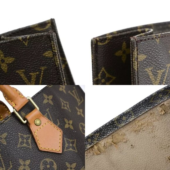 AUTHENTICITY GUARANTEED LOUIS VUITTON Logo Sac Plat Hand Tote Bag Monogram - Picture 11 of 14